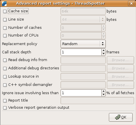 Advanced Report Settings