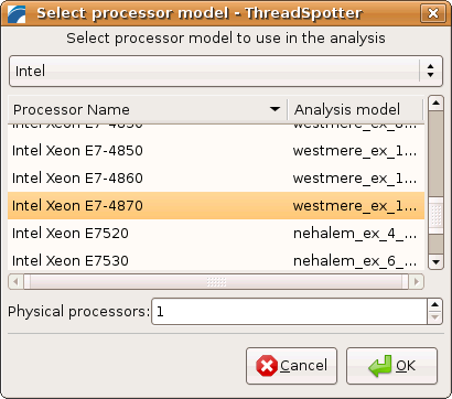 Processor Model Selector